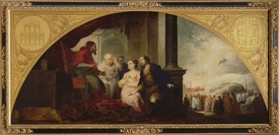 La storia della fondazione di Santa Maria Maggiore a Roma: Il patrizio rivela il suo sogno al Papa, c.1662-65 da Bartolomé Esteban Murillo